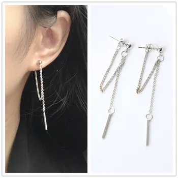 EK126 Korean Fashion Jewelry Earrings Tassel Retro Long Drop Earrings Chain Metal Earrings Wholesale Statement Earrings Brincos