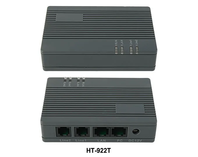 HT-922 T VOIP шлюз поддержка подавления эха обеспечивает 2 RJ-11 порта для телефона POTS или магистральная линия PBX