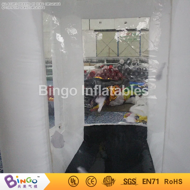  Free Shipping cube shape white inflatable cash money grab booth hot sale 2M high inflatable money b