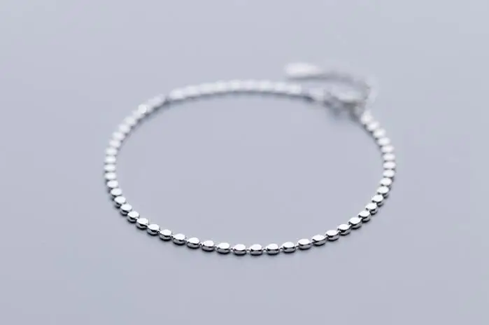 1 p простой 2 мм настоящий. 925 пробы Серебряные ювелирные изделия круглая сумочка для монет/ножной браслет GTLS852 - Цвет: chain bracelet