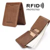 2022 luxury Genuine Cowhide Leather Money Card Wallet Slim Coins Purse Short Wallets Men Mini Clutch Money Clip Card Case Holder ► Photo 1/6