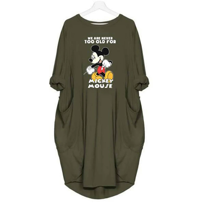 

Korean fashion mickey mouse maternity dresses cartoon Printing Round Neck vestido Summer autumn Long Sleeve pregnancy dress