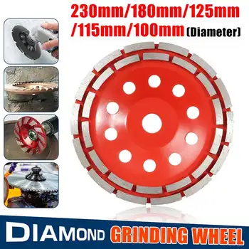 

Durable 100/115/125/180/230mm Double Row Diamond Grinding Wheel Disc Bowl Shape Grinding Cup Concrete Granite Stone Ceramic Tool