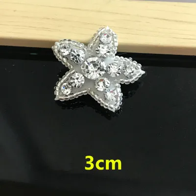 small white star Со сверкающими стразами пятиконечная звезда шаблон одежда Нашивки Мода блестками Обувь/шляпы/сумки аппликации Bling шить- на Нашивки - Цвет: small white star