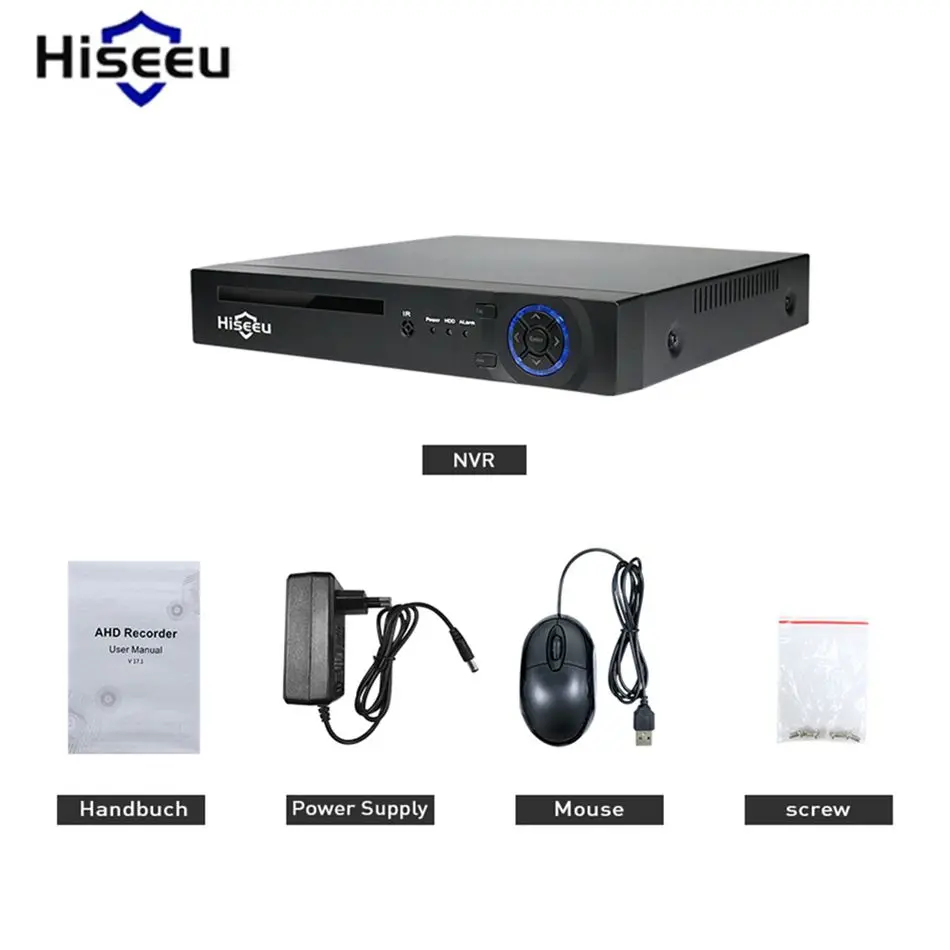 

Hiseeu H.265 HEVC 8CH CCTV NVR for 5MP/4MP/3MP/2MP ONVIF IP P2P Camera Metal Network Video Recorder for PC IOS Android