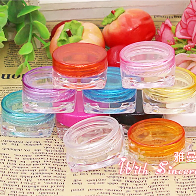 

10pcs 3g Empty Sample Vials Jar Pot Container Makeup Cosmetic Face Cream Lips Balms Pigment Nail Cosmetic Eyeshadow Organizer