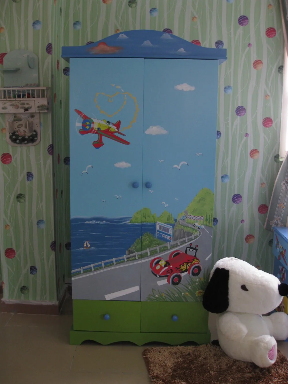 Cheap Green Wooden Children S Cartoon Foreign Trade Child Wardrobe
