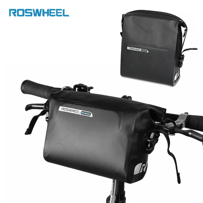 

ROSWHEEL 3L DRY 111361 Cycling Bike Bicycle Handlebar Bag Front Basket PVC Waterproof Bag Bike Accessories