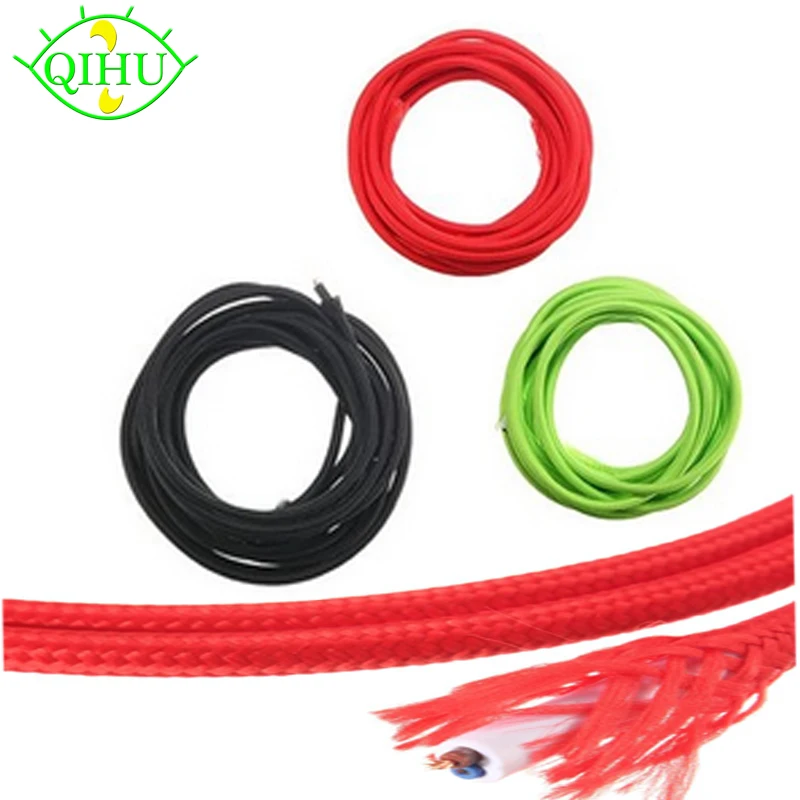 

2*0.75 Edison Textile Cable Fabric Wire Chandelier Pendant Lamp Wires Braided Cloth Electrical Cable Vintage Lamp Cord