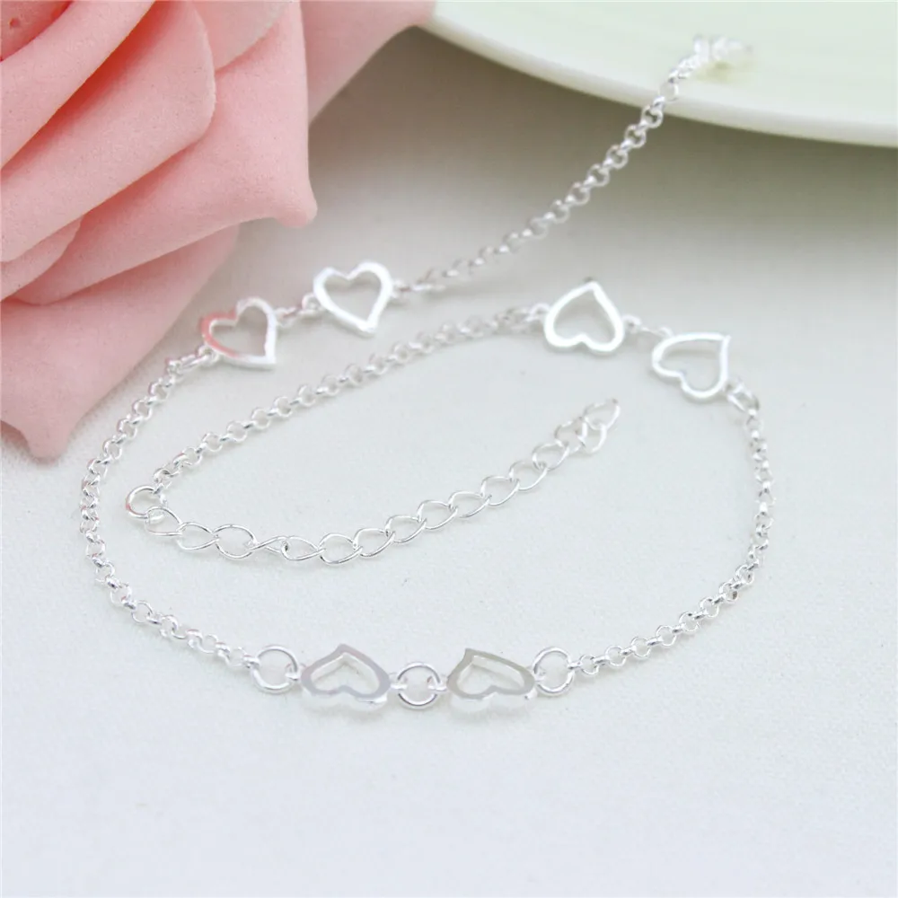 

New hollow double love ladies delicate anklet Fashion trend simple woman heart feet accessories 2018