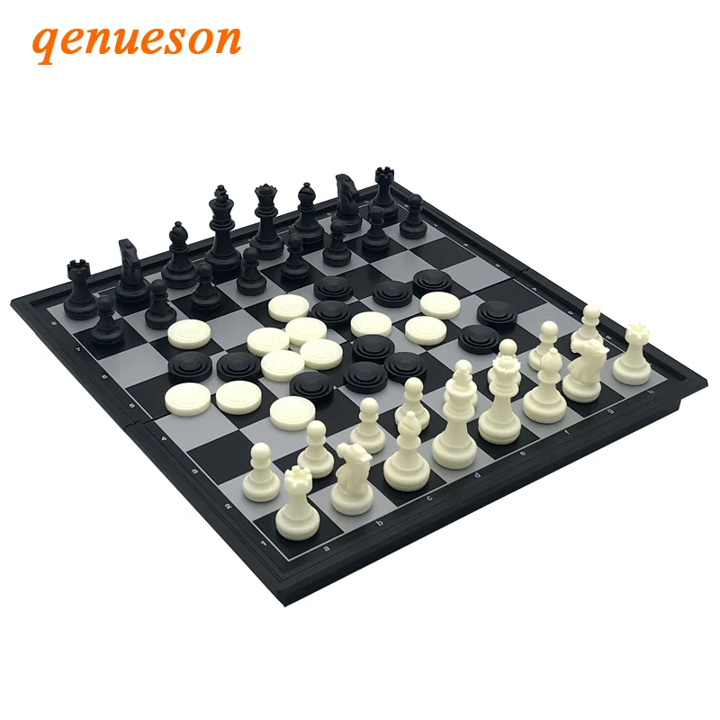 

High Quality Travel Games International Chess Folding Magnetic Board Indoor Games Vintage Foldable Magnetic Pieces Gift qenueson