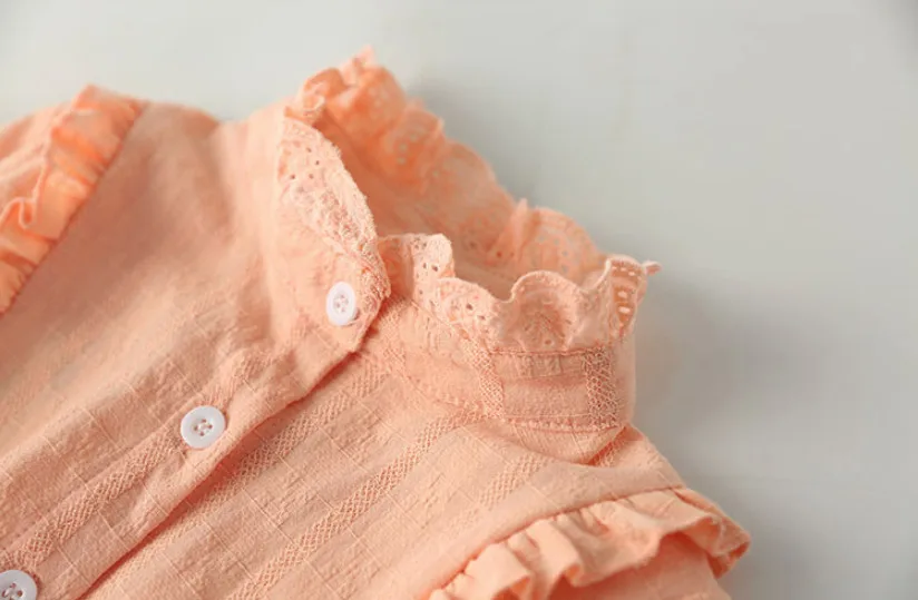 Новая весенне-осенняя хлопковая блузка для девочек детская одежда кружевные школьные рубашки с длинными рукавами для девочек детские модные блузки Топы в подарок