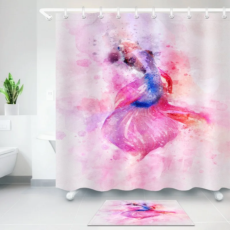 

Oil Painting Shower Curtain Environmental Protection Polyester High Quality Washable Bathroom Decoration Shower Curtain