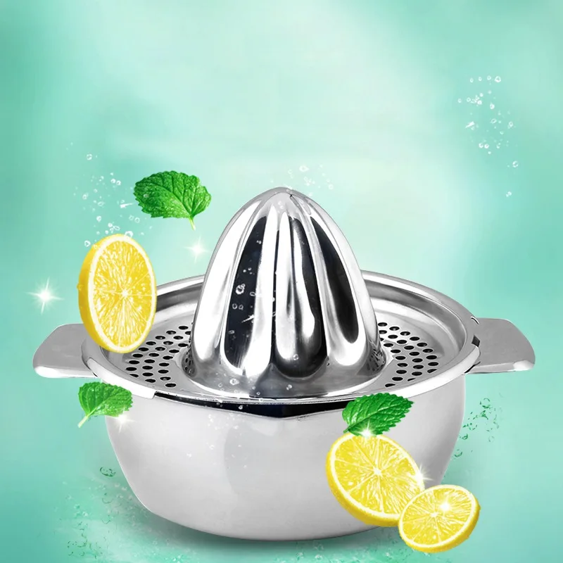 

Stainless Steel Manual Juicer Fruit Lemon Orange Squeezer Mesh Strainer with Bowl Container Home Appliances