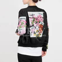 Для женщин осень ручной вышивки куртка новая мода высокое качество дизайнер Для женщин цветок универсальные Короткие Куртка базы мяч
