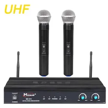 UHF Беспроводная микрофонная система отличный профессиональный двойной портатичный цифровой осциллограф микрофон для сцены Клубные вечерние MS-1011
