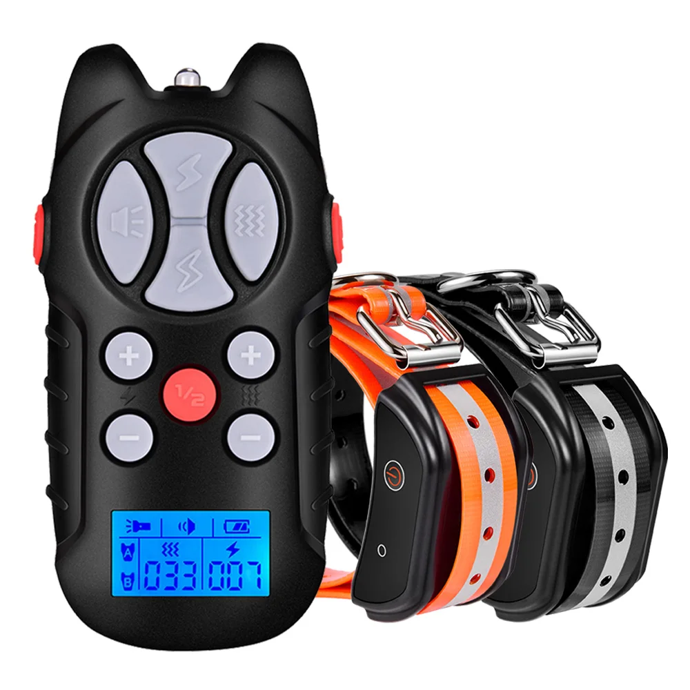 

1000m Dog training collar IP67 Vibration Shock Sound Rechargeable Remote Control for small large dog training collar accessories