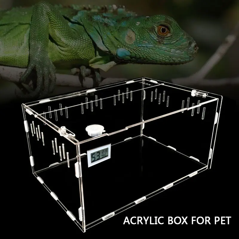

1 Pc Acrylic Transparent Terrarium Reptiles Living Box Reptile Terrarium Ideal Habitat for Scorpion spider Ants Chameleon Lizard
