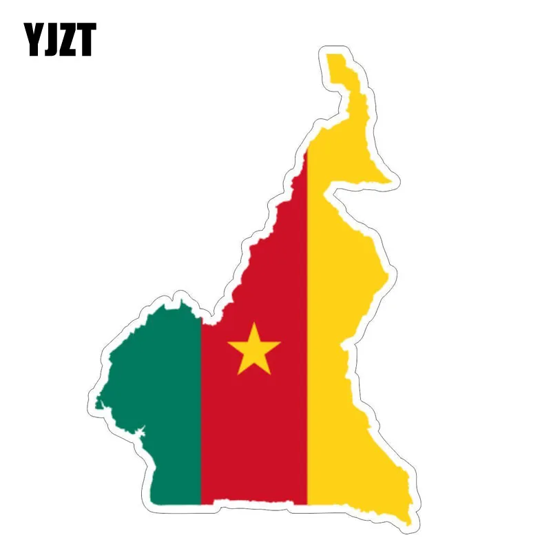 

YJZT 10.5CM*15.6CM Cameroon Flag Map Creative Decal Motorcycle Car Sticker 6-1204