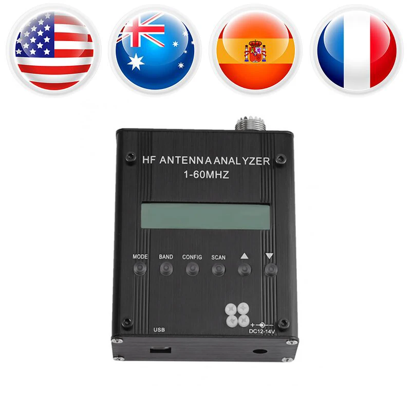 Black MR300 Digital Shortwave Antenna Analyzer Meter Tester 1 60M For Ham Radio Impedance