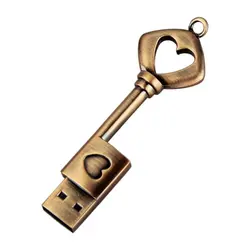 USB 2,0 металла USB накопитель чистый Медь сердце USB Flash Drive ключ (Медь, 8/4 ГБ)