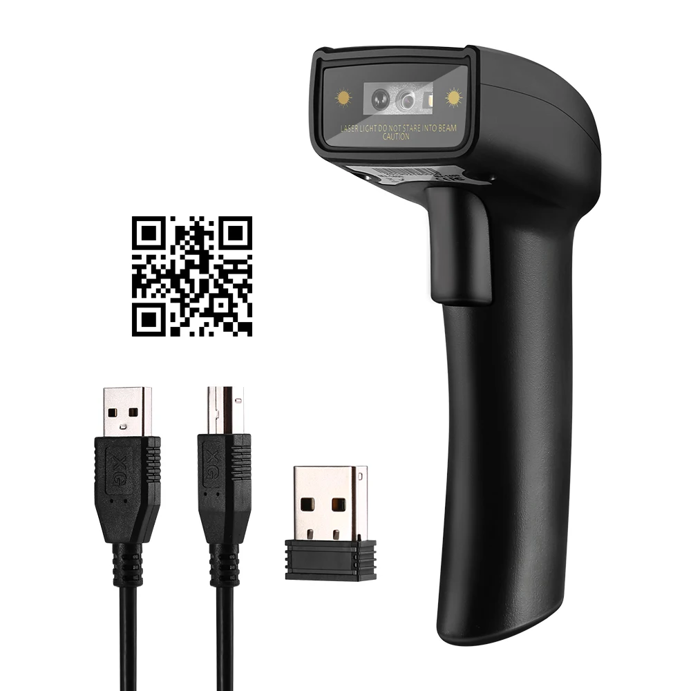 

Eyoyo 1D 2.4G 2D Barcode Scanner 1200mA battery with 3-in-1 Bluetooth & 2.4G Dongle Wireless & Wired Connection