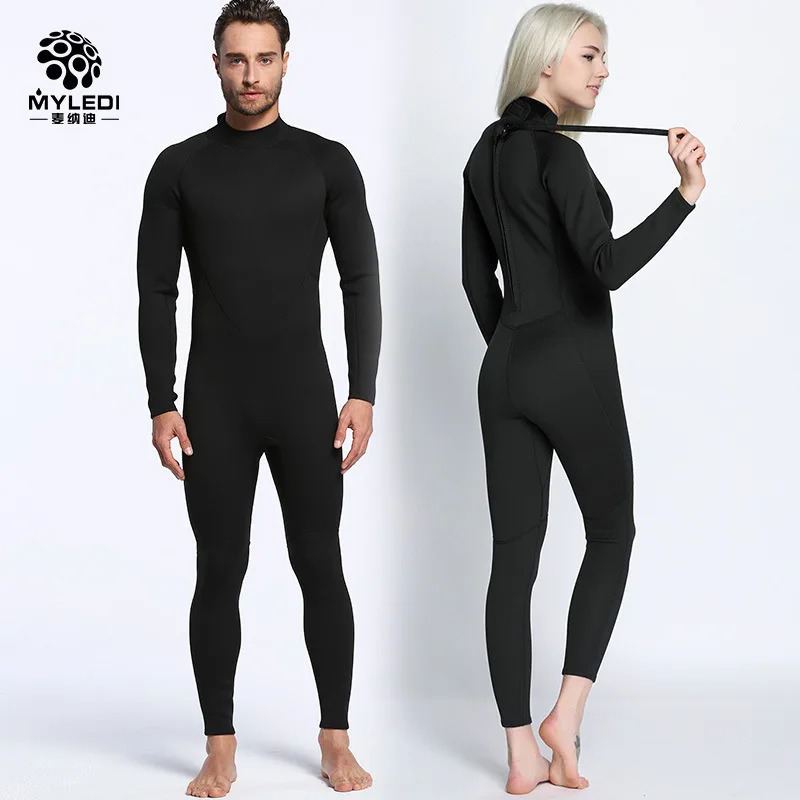

Lovers 2MM Black Wetsuit Siamese Surf Clothing Anti Cold Waterproof Outdoor Beach Swimsuit Diving Suit Size S-XXL MY056 MY057