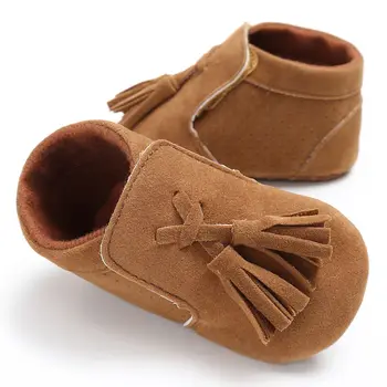 

First Walkers Lace-up Shoes Baby Shoes Baby Soft PU Suede Leather Tassel Moccasins Girls Mocassin Booties