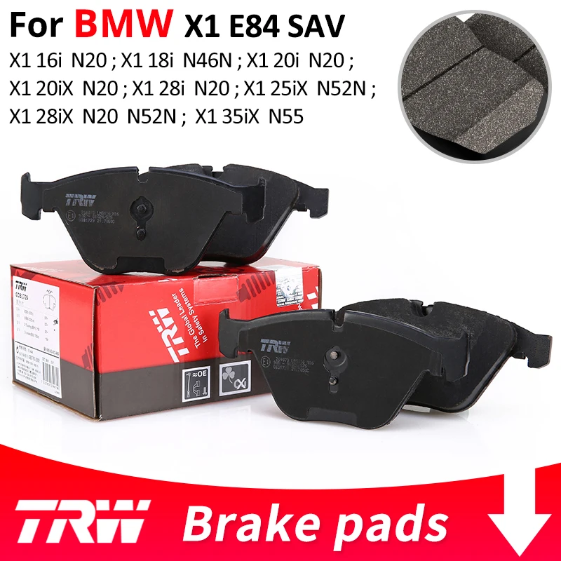 4pieces/set TRW Front/Rear Car Brake Pads For BMW X1E84 SAV X1 16i X1
