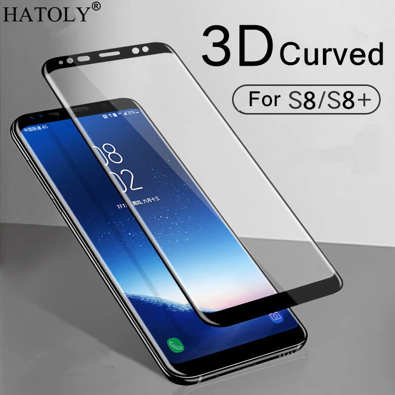 HATOLY 3D полное изогнутое стекло для Samsung Galaxy S8 Plus закаленное покрытие клеевой экран