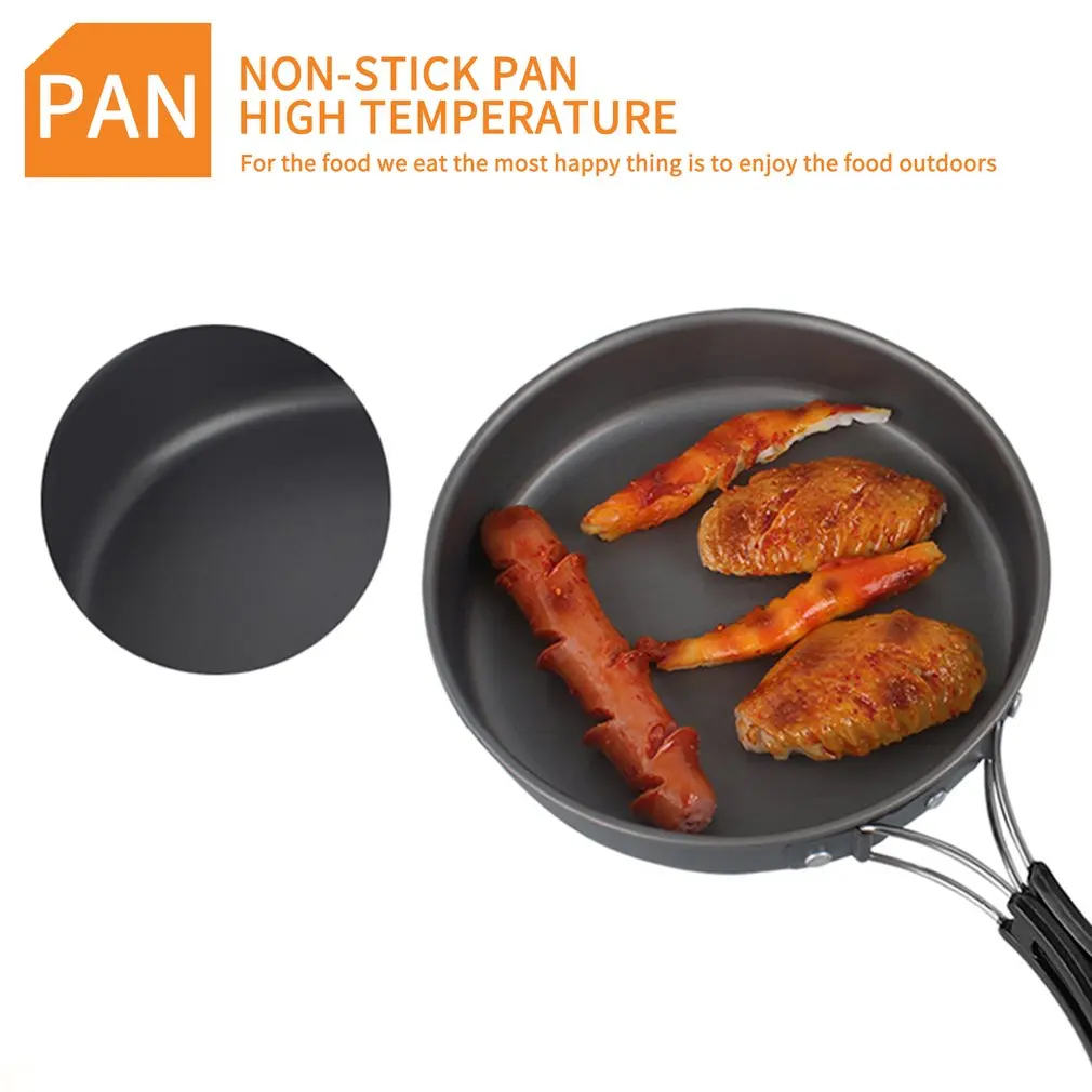 

Camping Cookware Mini Pan Kettle and Pot Set for OUTAD for 2-3 Individuls ASD88