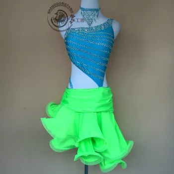

New style latin dance costume sexy spandex stones latin dance dress for women latin dance compeition dresses A98 S-4XL