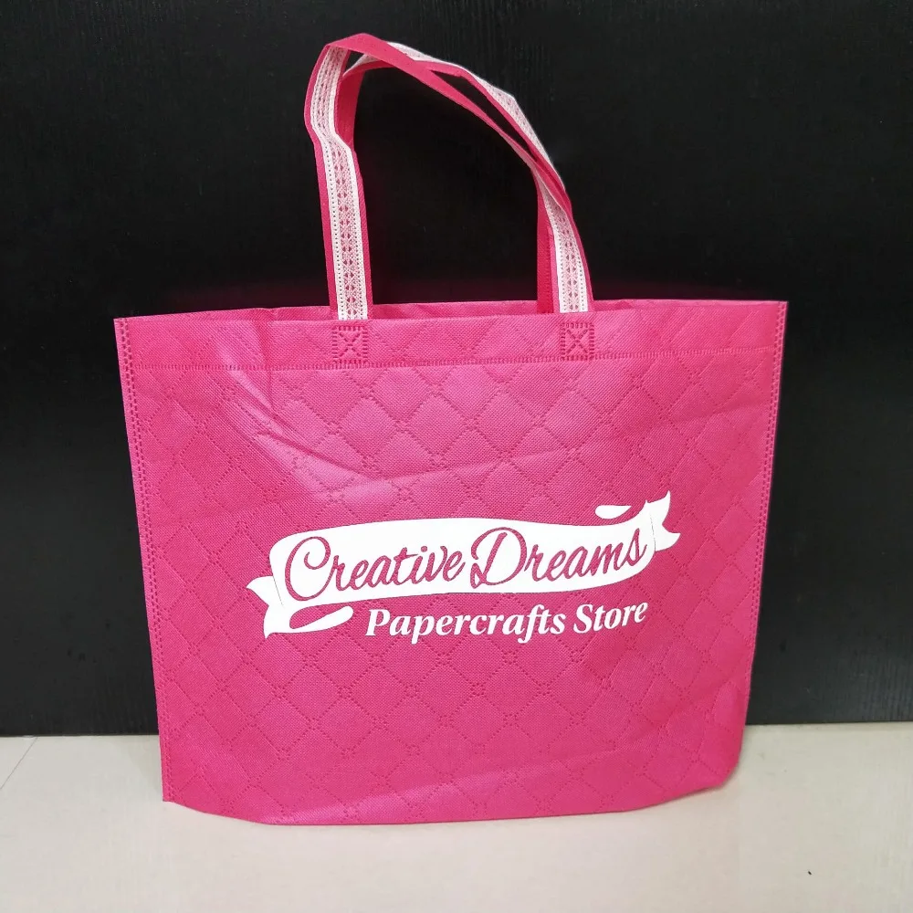 wholesales 1000PCS/lot new design Eco Reusable fabric plaid non woven Shopping Bags Fabric Grocery Packing Recyclable custom bag