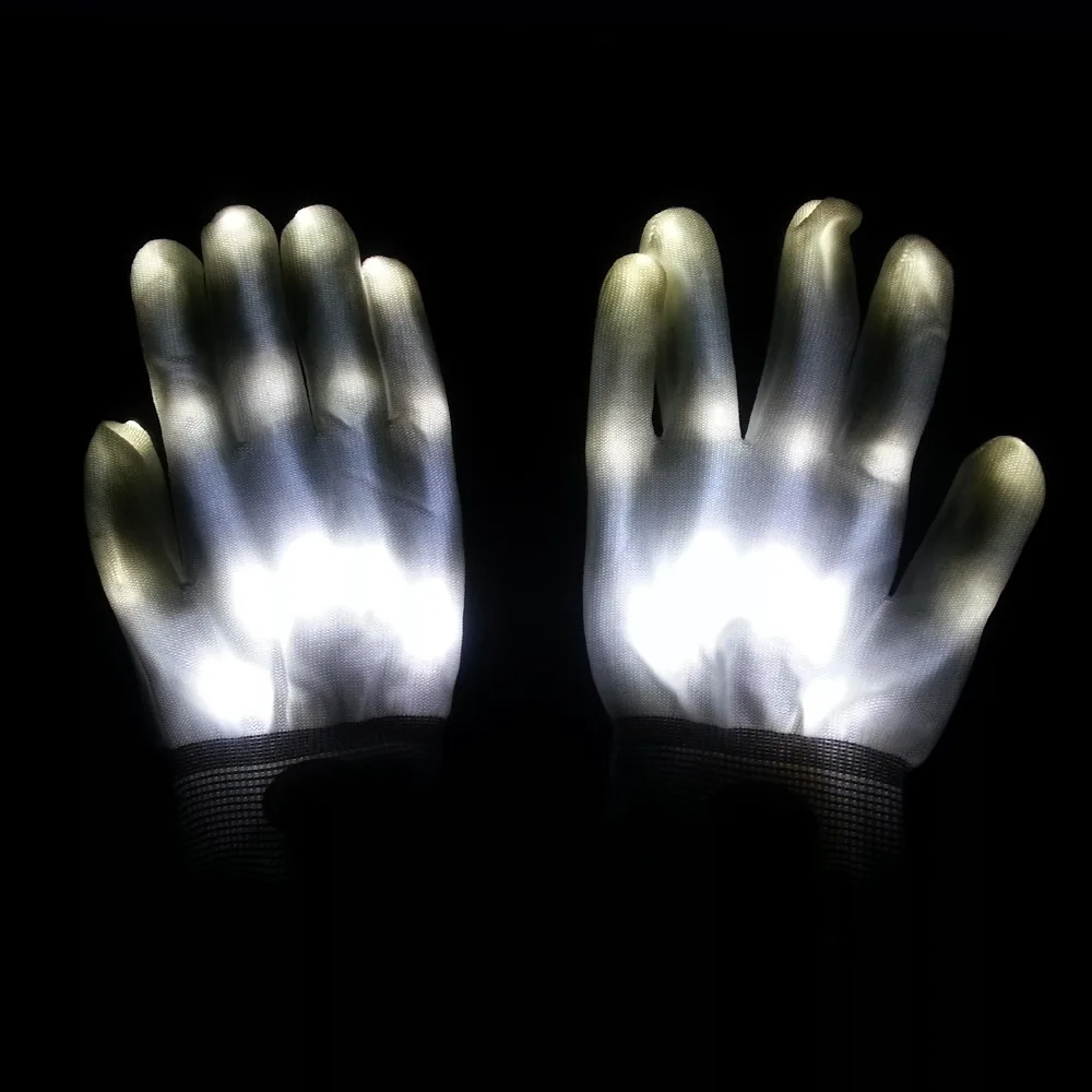 Новинка неоновые светодиодные мигающие перчатки со скелетом для танцев DJ люминесцентный светящийся перчатки унисекс Светящиеся перчатки