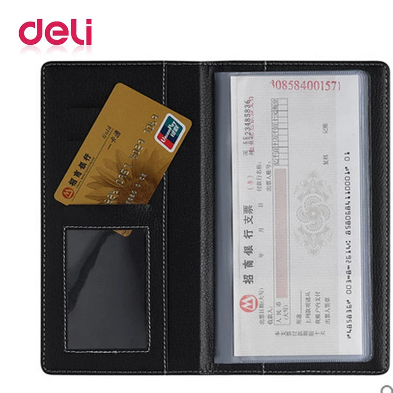 

Deli 1pcs check folder Bill folder 5799 bill collection package cheque book bills business card package bill wallet check clip