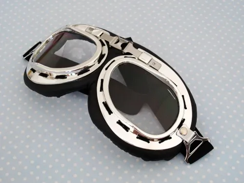 WWII винтажные очки пилота шлем Daft Punk очки аксессуары в стиле стимпанка очки для мотоциклетного шлема стимпанк маска унисекс - Цвет: clear