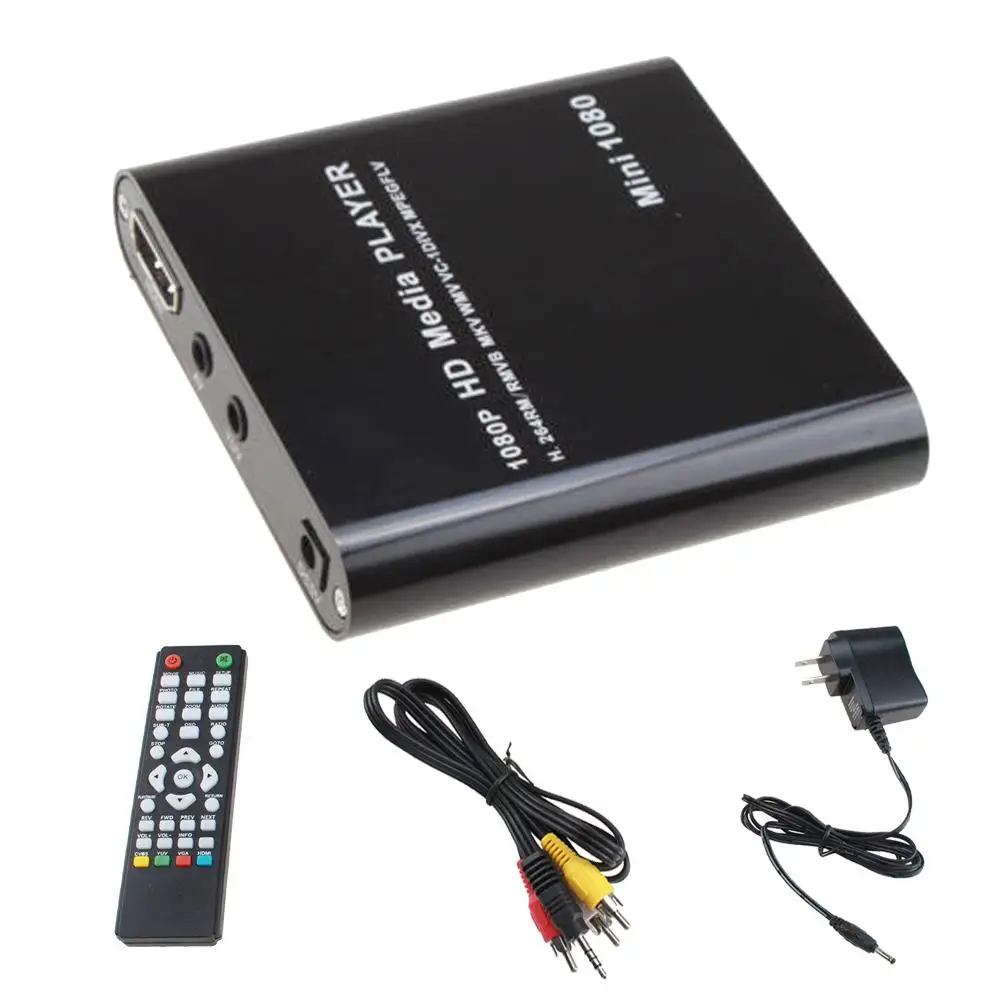 Мультимедийный плеер Full Multi TV HDMI 1080P HD USB SD MMC RMVB MP3 AVI MPEG Divx MKV + автомобильный адаптер