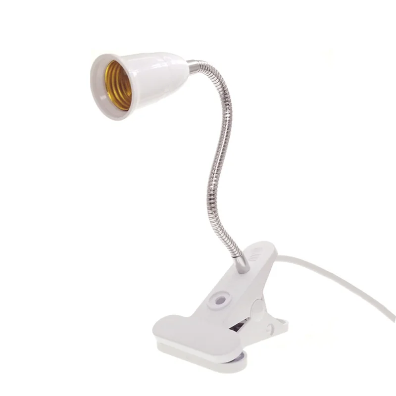 США/ЕС plug 20 см 360 градусов гибкий держатель лампы клип E27 базы с на выключатель настольная лампа основы для светодио дный светать E27