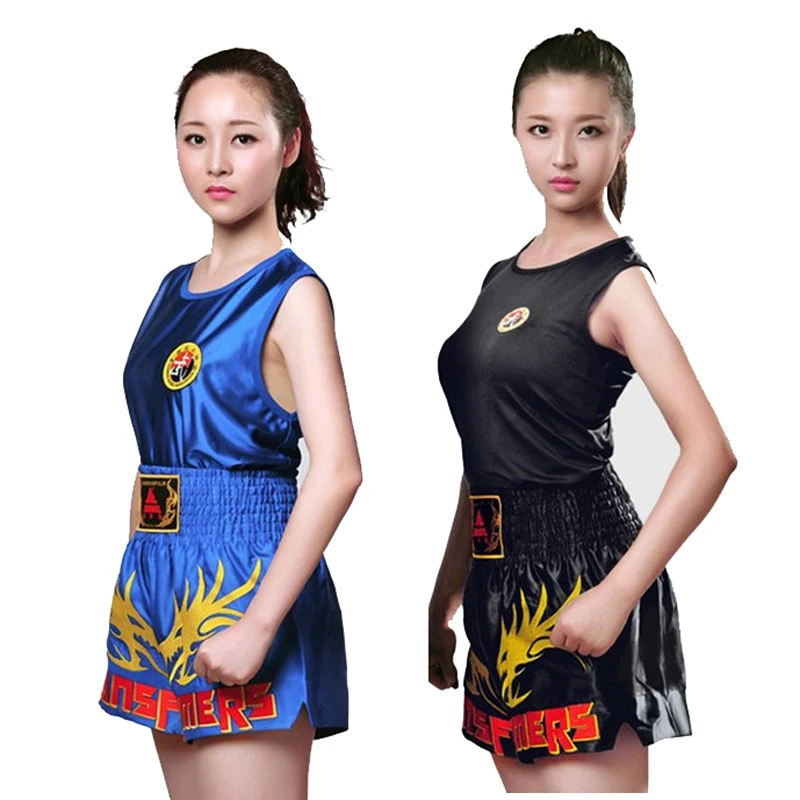 

JDUanL S to 3XL Kids/Women/Men Boxing Shorts Uniforms Trunk+Tops MMA Shorts Outfits Muay Thai/Karate/Sanda Clothing EO