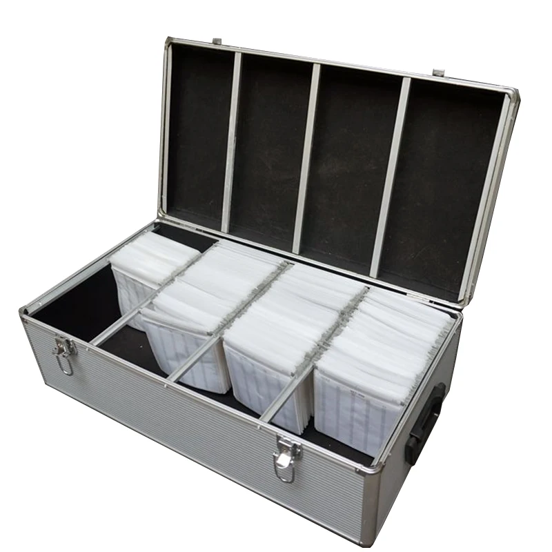 

Aluminum frame case tool case toolbox 750 pieces of CD box Aluminum alloy disc box CD case Software box CD bin 60x32x20 CM