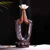 Gift 20Cones Creative Tearoom Yoga Decorations Handmade Zen Buddha Hand Lotus Backflow Incense Burner Mascot Led Incense Burner ► Photo 2/6
