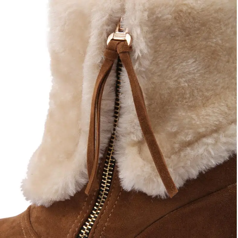 CooLcept Короткие сапоги на клинообразном каблуке женская модная зимняя теплая обувь обувь размеры 33—40 P10518