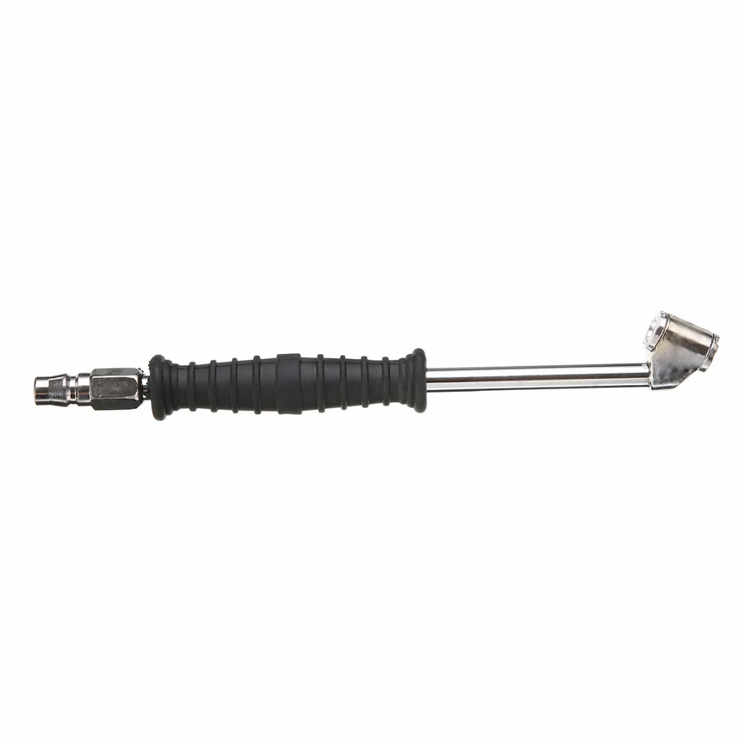 Treyues 1pc Universal Motorcycle Dual Head Long Reach Tire Air Chuck Inflator Metal For Car Auto Bicycle