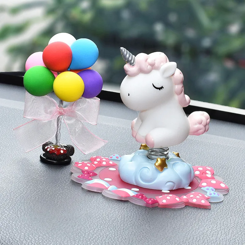 

Lovely Unicorn Auto decoration cartoon lovely Colourful small balloon decoration dashboard Ornament car styling for lady