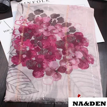 

2018 new scarf sequin design flower scarves shawls women popular muslim hijab scarfs soft muffler pashmina 10pcs