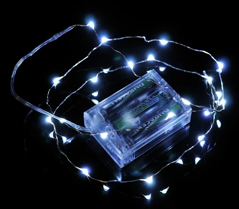 10 pcs/Lot 5M 50LEDs Battery Powered Decoration LED Copper Wire Fairy String Lights Lamps for ...
