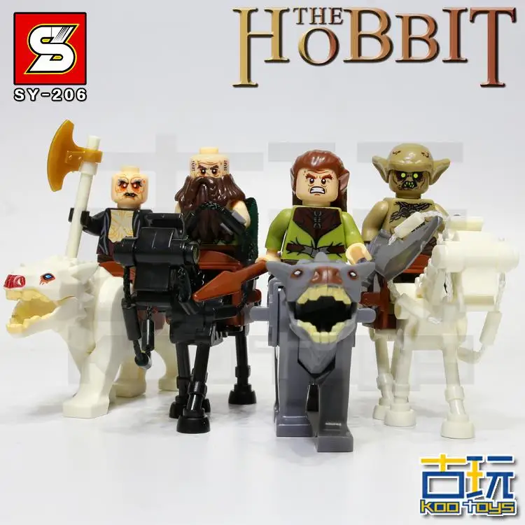 

SY 4pcs The Hobbits Lord of the Rings Knight  Horse Room MiniFigures Model Building Blocks Sets Kids Educational Toys Gift
