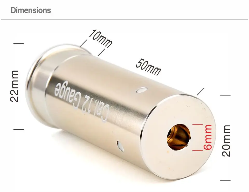 12 Калибр 12 GA картридж лазерный Диаметр Sighter Boresighter красный Прицельный прицел Boresight красная медь 12GA ружье