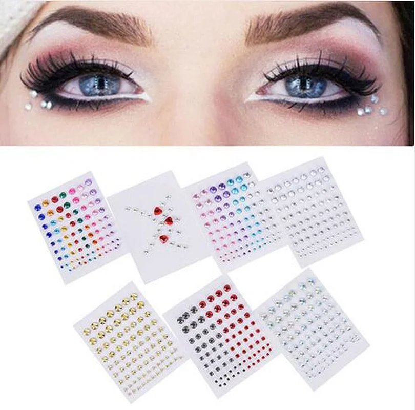 

Nail Decorations Body Face Jewels Crystal Tattoo Diamond Temporary Eyes Festival Party Body Glitter Stickers Flash Rhinestones