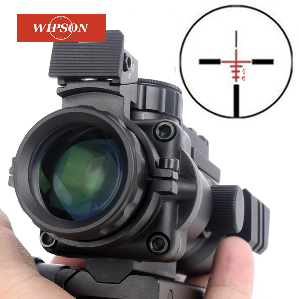 WIPSON пистолет Riflescope Acog 4x32 прицел винтовки окулярный волоконно-оптический прицел винтовка/страйкбол пистолет Охота airsoftsports пистолет